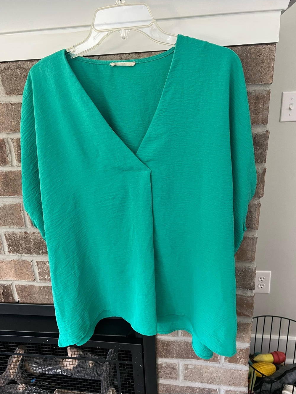 entro Teal Green V-Neck Tunic Top